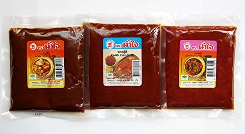 (Pack of 3) Kang Som, Kang Chu Chee, Kang Pa Curry Paste in Vacuum Bag Original From Thailand Fa51