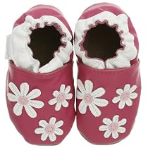 Robeez Infant/Toddle Daisy Slip On With Socks,Fuchsia,6-12 Mo