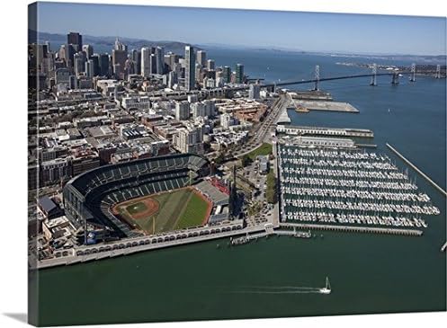 ATAndT Park, Home of The San Francisco Giants, San Francisco, 60 x 44-Inches, Gallery Wrapped Canvas Art, FREE Hanging Hardware Installed - Easy and Ready To Hang!