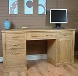Computer Desk Twin Pedestal Mobel Solid Premium Oak