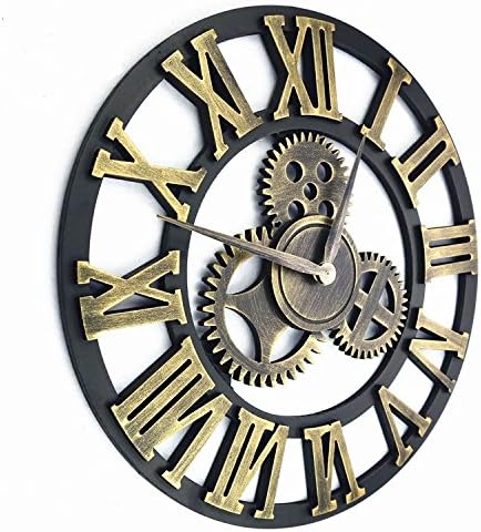 Handmade Oversized 3d Retro Rustic Decorative Luxury Art Big Gear Wooden Vintage Large Wall Clock on the Wall for Gift