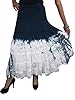 Beach Skirts Dress Blue White Tie Dye Boho Peasant Cotton Maxi Skirt