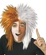 Sports Wig- Orange and White - Adult Std.