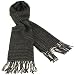 Men's Winter Cashmere Feel Scarf Houndstooth Charcoal Gray with Black