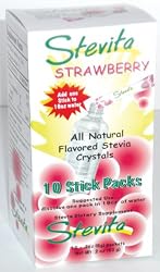 Breeze Singles Strawberry Flavored Stevia Stick Packs .9 oz 15 Sticks Stevita