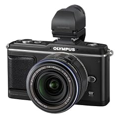 Olympus PEN E-P2 Systemkamera (12,3 Megapixel, 7,6 cm Display, Bildstabilisator) Kit inkl. 14-42mm Objektiv und EVF Sucher schwarz