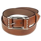 Double Sided Studded Edge Buckle Brown Belt