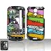 Purple with Yellow Green Red Silver Stripes Rubber Texture Samsung Epic 4G / 4 Galaxy S Snap on Cell Phone Case + Microfiber Bag