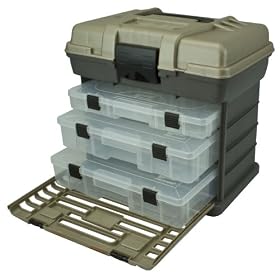 Plano Molding 1373 Stow N Go Tool Box with 3-Utility Organizers, Graphite Gray and Sandstone