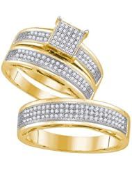 0.74CTW-DIA MICRO-PAVE TRIO SET