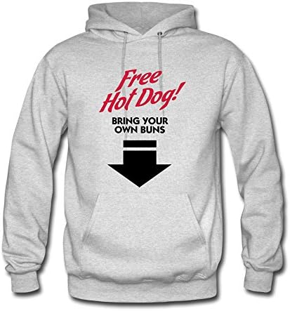 LFD Free Hot Dog Adult Cotton Pull-over Hoodies Coat M Ash