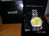 Renato Mens Vulcan Yellow Chronograph Stainless Steel Watch