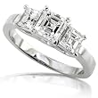 1 1/5ctw Asscher-Cut Diamond Engagement Ring in 14kt White Gold (E/SI)