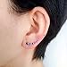 Sweep up Silver Plated Blue Cubic Zirconia Crystal Ear Vine Wrap Pin Ear Cuffs Climber Earrings
