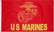 Marine "New Style" MILITARY Flag - 3 foot by 5 foot Polyester (NEW)