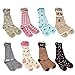 Deer Mum Girls Cute Princess Knee High Socks(8 Pairs)-(m(7y-12y)), assorted colors