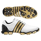 adidas TOUR360 4.0 Golf Shoe (White/Black/Metallic Gold)