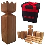 Viking Kubb Garden Game Hardwood in Canvas Bag