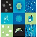 New Year Squares Tablecover