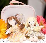Kathy and Janet Lennon Best Pals Mini 5 Rag Dolls with Suitcase