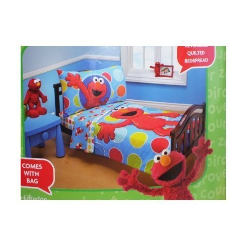 Sesame Street Elmo 4 Piece Toddler Bed Set, New, Free Shipping eBay