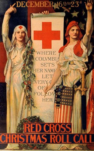 RED CROSS CHRISTMAS ROLL CALL WAR 13″ X 18″ VINTAGE POSTER REPRO