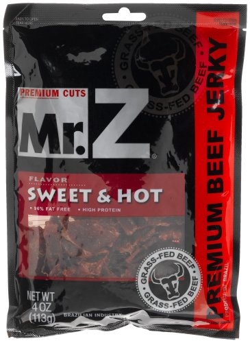 Mr. Z Premium Beef Jerky Sweet & Hot Flavor , 4-Ounce Bags (Pack of 6)
