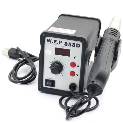 WEP 858D (110V) Hot Air Rework Soldering Station, Suitable For SMD, SOIC, CHIP, QFP, PLCC, BGA