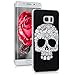 S6 Edge+ Plus Case - Mavis's Diary 2 Pcs Hard PC Cases for Samsung Galaxy S6 Edge Plus (Not for S6 and S6 Edge) Special White Skull + Colorful Flowers Skull Fashion Print Pattern Covers
