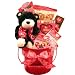 Be Mine Valentines Day Gift Basket with Teddy Bear and Candy - Great Present for Him,...