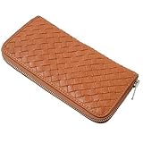 (ラファエロ) Raffaelo 一流の革職人が作る長財布 牛革　ヌメ革 バケッタ製法　編込み ラウンドファスナー