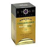 Stash Premium Organic Cascade Mint Herbal Tea, Tea Bags, 18-Count Boxes (Pack of 6)