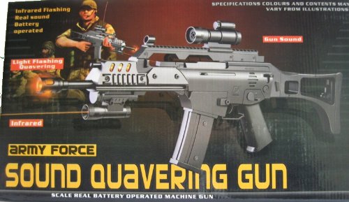 BOYS TOY MACHINE GUN RIFLE REAL SCALE SCOPE LASER POINTER VIBRATION NEW