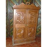 Colonial Style Carved Antique Armoire Cabinet India Furnitur 66x37