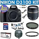 BRAND NEW NIKON D3100 Digital SLR Camera + Tamron AF 18-250mm Zoom Lens + 8 ....