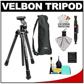 Velbon ULTRA MAXi M 54.5 Compact Tripod with Panhead & Case with Cleaning Accessory Kit