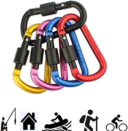 Ma Fang Locking Carabiner Aluminum D Ring Clips Screw Lock Hooks