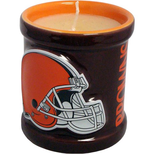 Cleveland Browns Sculpted Votive Candle Holder with Vanilla Scented Candle