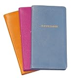 6 Inch Leather Bound Address Book, Genuine Goatskin Leather, 900 Entries
