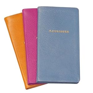 6 Inch Leather Bound Address Book, Genuine Goatskin Leather, 900 Entries
