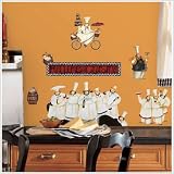 Huge Set of 30 Jovial Italian Chefs Peel and Stick Wall Decals