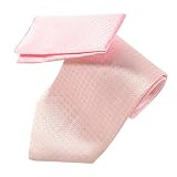 New Mens Bridal Pink Tie Necktie Hanky Set