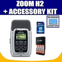 Zoom H2 Handy 2 Track Recorder + 16GB SD Card + Replacement Batteries with Exclusive FREE Complimentary Super Deal Micro Fiber Cleaning Cloth
