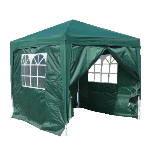 Heavy Duty 100% Waterproof 2.5 x 2.5m Pop Up Gazebo Marquee Awning Party Tent Canopy Green 260g Polyster Steel Frame