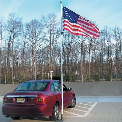 Annin 20' Telescoping Flagpole Rust Proof Aluminum Flagpole with Wheelbase Includes: 3' x 5' Nylon U.S. Embroidered Flag