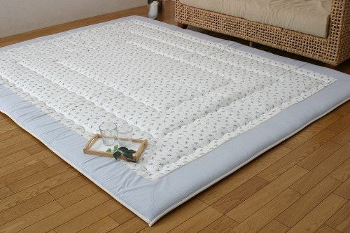 カジュアル 小花柄 ふっくらこたつ敷きふとん 『ピュア』 ブルー 190×240cm
