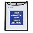 C-Line High Capacity Stitched Shop Ticket Holders, Gusseted with Flap Closure, Both Sides Clear, 1 x 9 x 12 Inches, 15 per Box (39912)