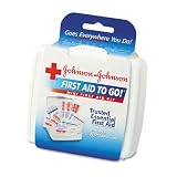 Johnson & Johnson® BAND-AID® Mini First Aid To Go Kit, 12 Pieces, Plastic Case