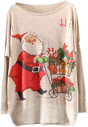 EKIMI Womens Long Sleeve Color Loose Knit Sweater Knitwear Tops (E)