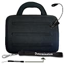 Amazon Kindle DX Special Edition Black Carrying Case Bag Pouch Cube + Reading Light + Determination Hand Strap
